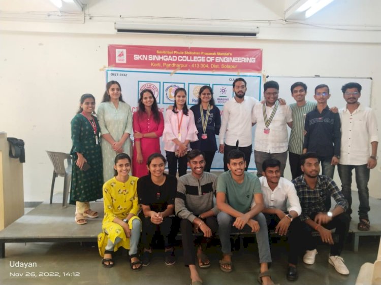 रोटरॅक्ट क्लब सिंहगड कॉलेज मध्ये वादविवाद स्पर्धा संपन्न