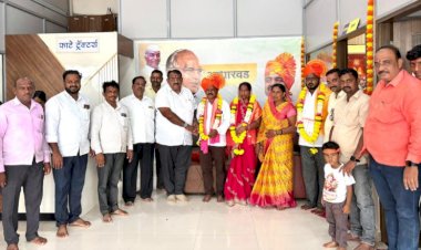 राष्ट्रवादीकडून बोहाळी ग्रामपंचायतच्या नूतन उपसरपंच माधवी कल्याण कुसुमडे यांचा सन्मान