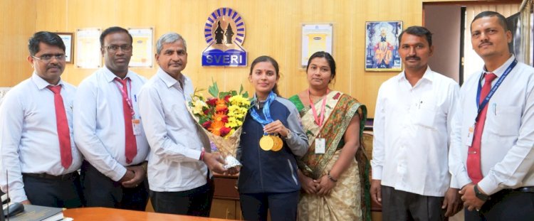 मिनी ऑलिंपिक स्पर्धेत स्वेरीच्या नम्रता घुले यांना तिहेरी गोल्ड मेडल 